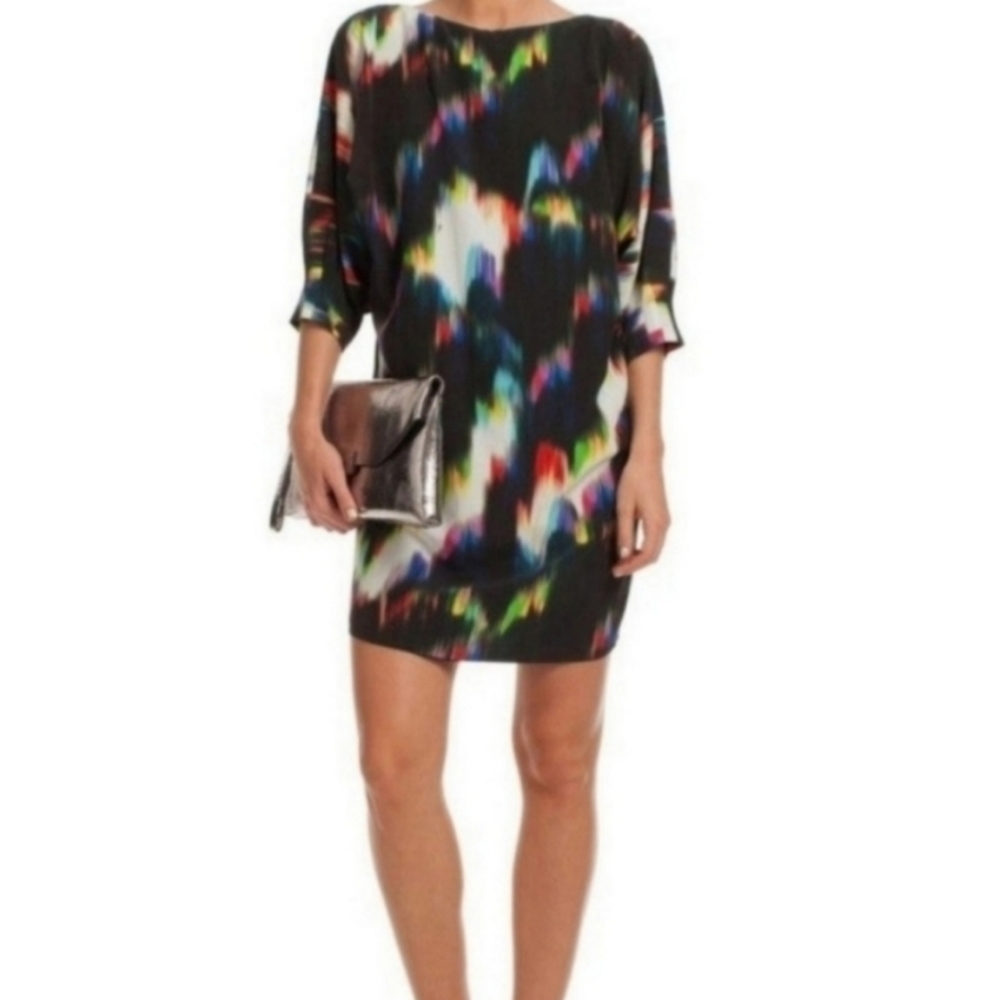 Trina Turk Naideen Rainbow Multicolored Silk Dress, Size M